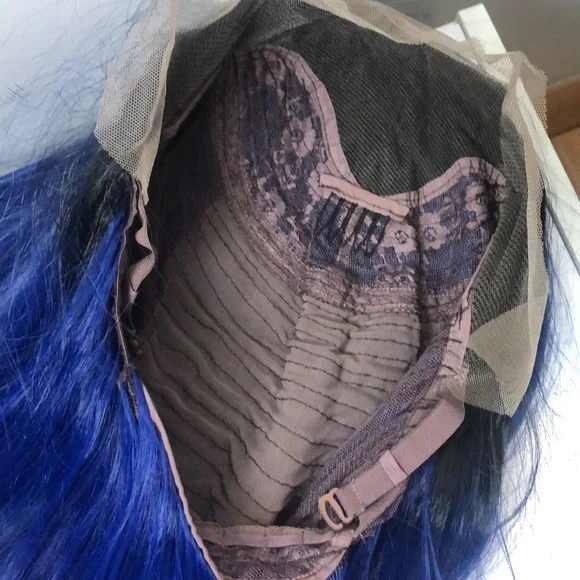 K Jenner blue ombre straight lace front wig *NEW*